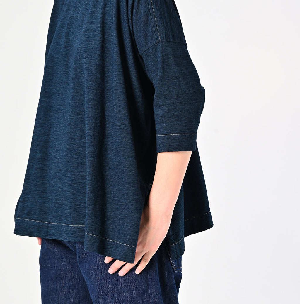 Indigo Tenjiku Big Slit T-shirt Nou Detail
