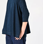 Indigo Tenjiku Big Slit T-shirt Nou Detail