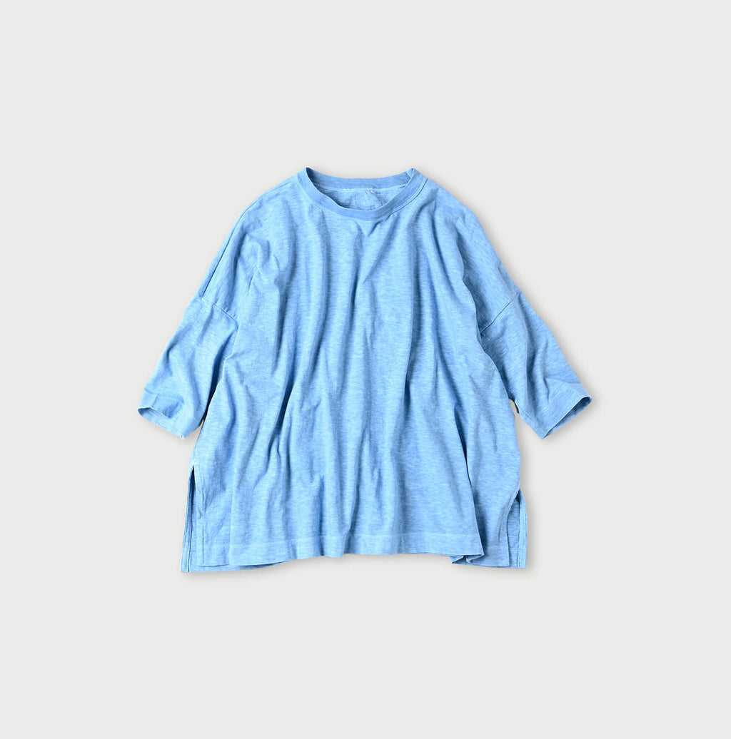 Plant Dyed Tenjiku Big Slit T-shirt Gardenia