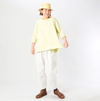 Plant Dyed Tenjiku Big Slit T-shirt Female Model