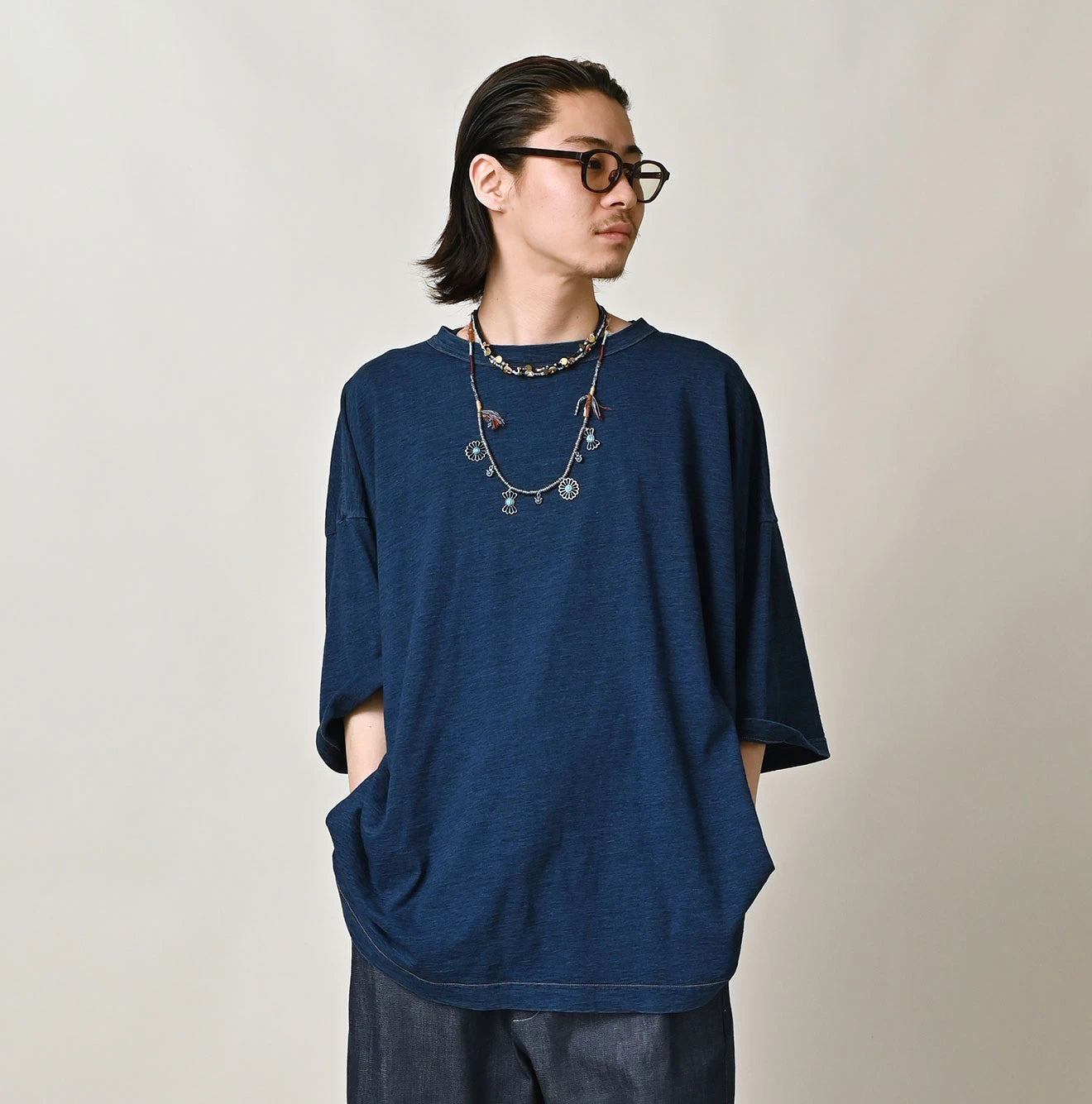 Indigo Tenjiku 9.8 Size Ocean T-shirt Premium Male Model