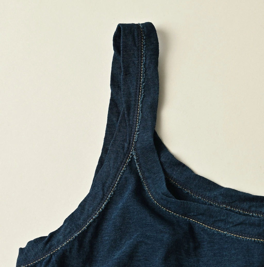 Indigo Thin Tenjiku Inner Camisole Detail