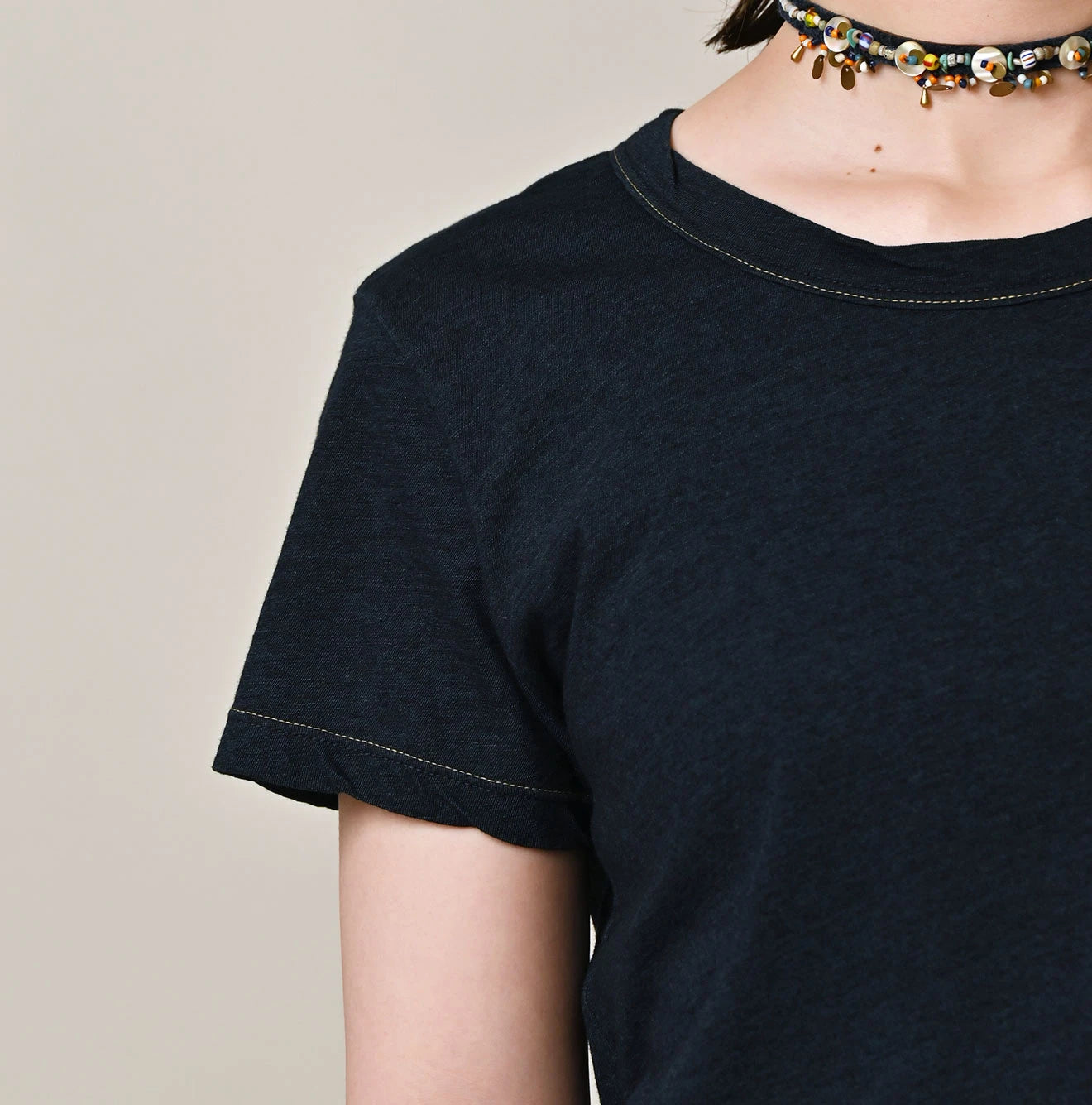 Indigo Thin Tenjiku Petit T-shirt Detail