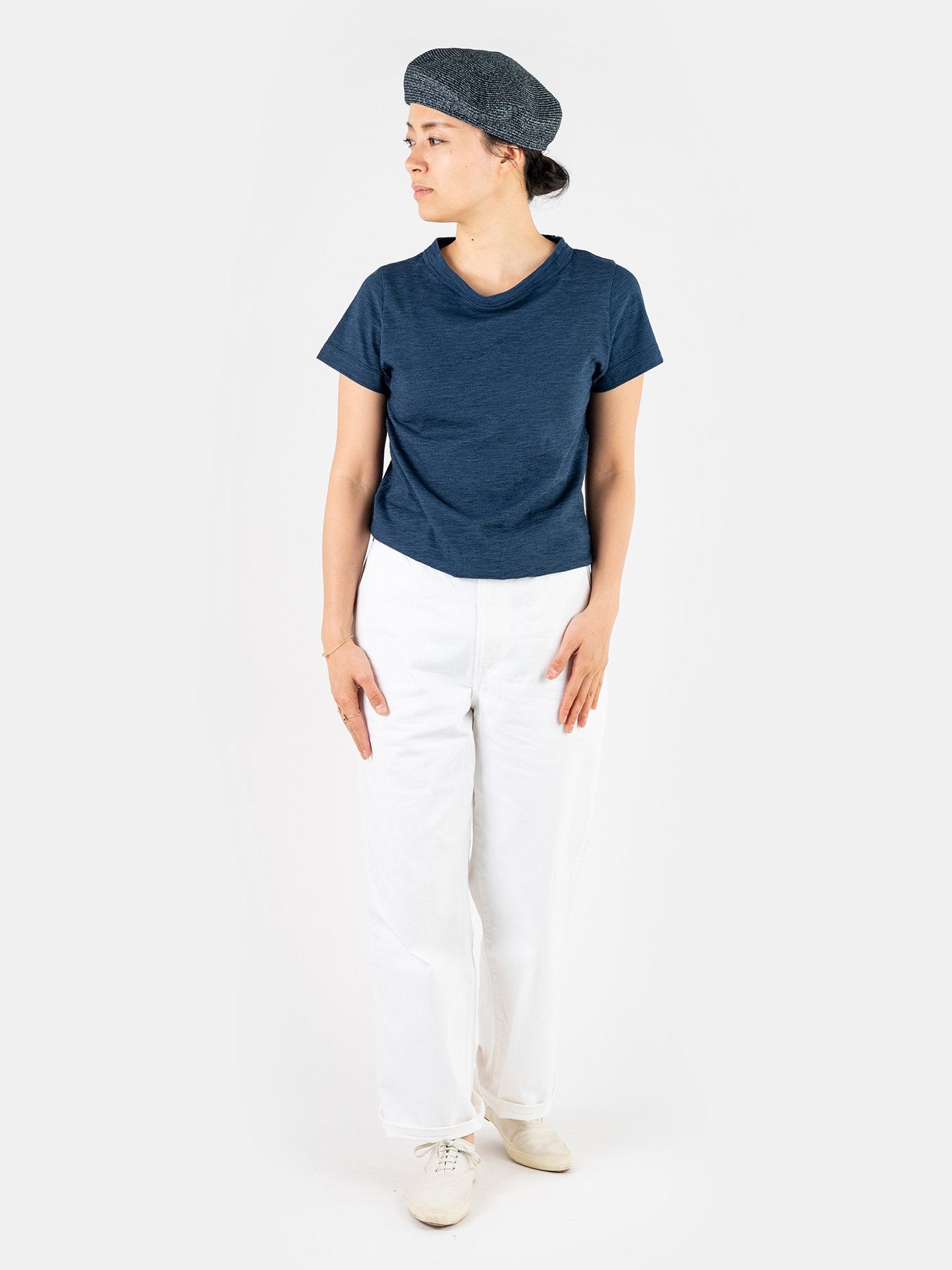 Indigo Zimba Cotton 45 Star Short Sleeve T-Shirt
