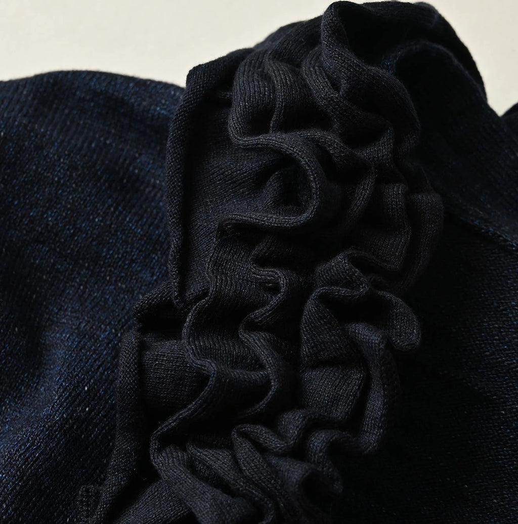 Indigo Dekoboko Knitsew Bolero Detail