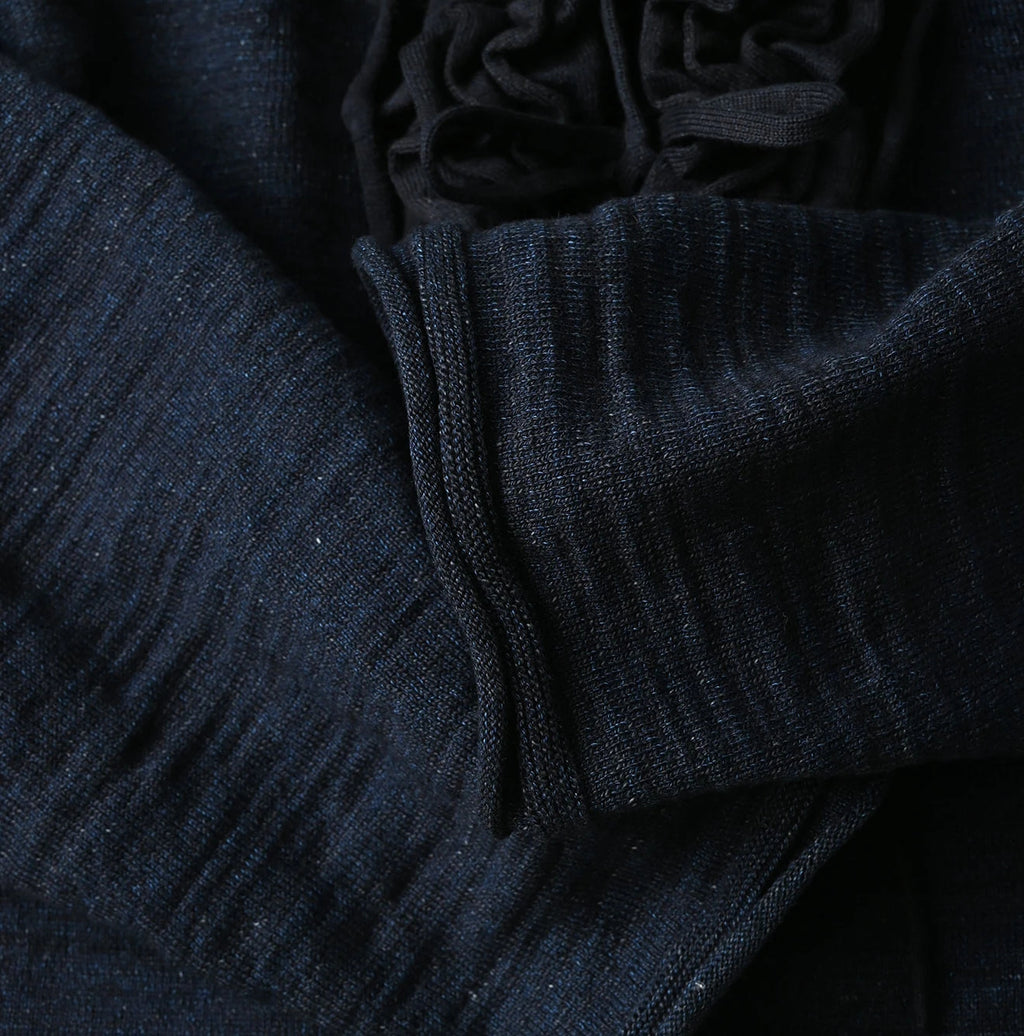 Indigo Dekoboko Knitsew Bolero Detail