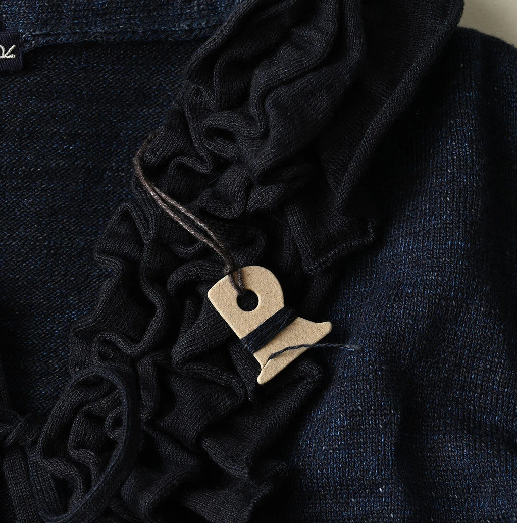Indigo Dekoboko Knitsew Bolero Detail