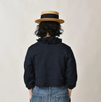 Indigo Dekoboko Knitsew Bolero Female Model