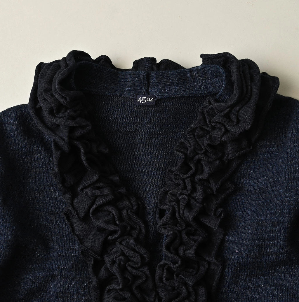 Indigo Dekoboko Knitsew Bolero Detail