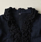Indigo Dekoboko Knitsew Bolero Detail