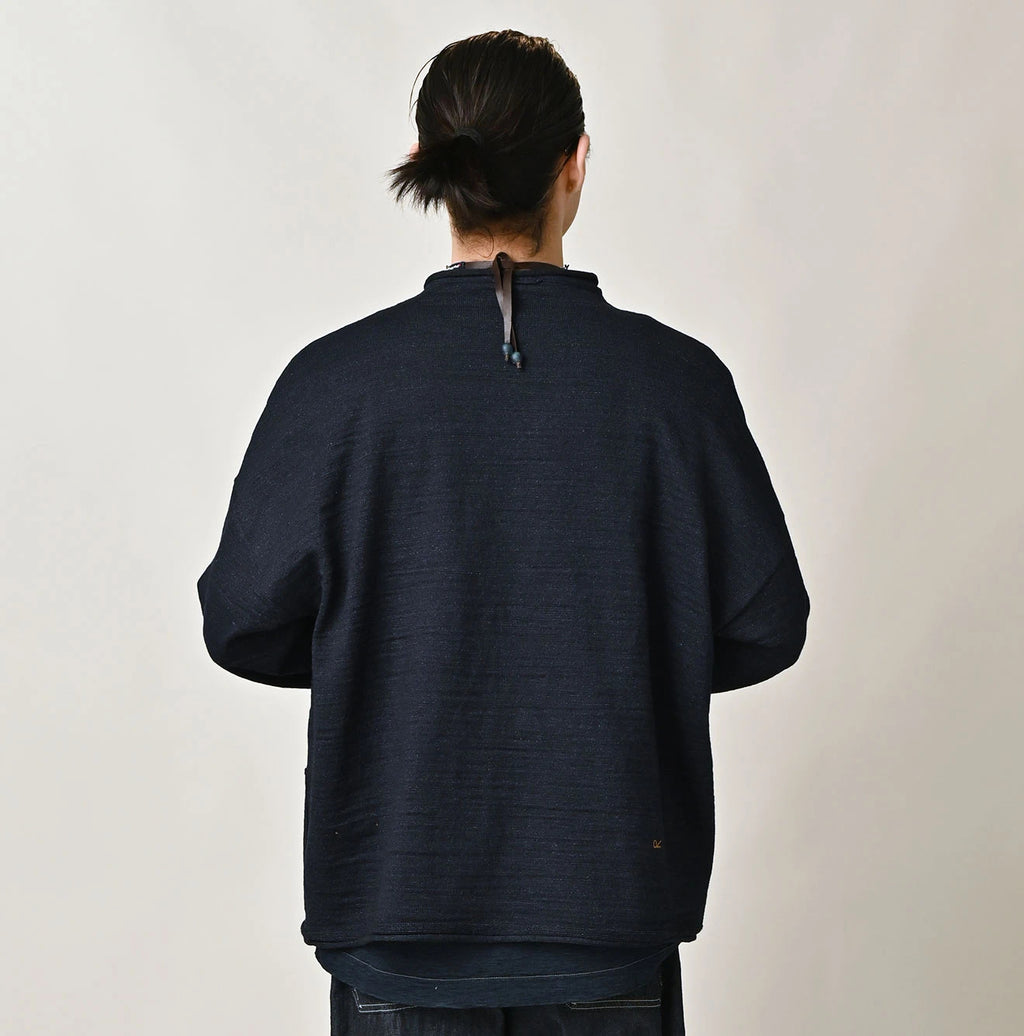 Indigo Dekoboko Knitsew 908 Cardigan Male Model