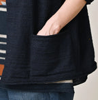 Indigo Dekoboko Knitsew 908 Cardigan Detail