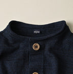 Indigo Dekoboko Knitsew 908 Cardigan Detail
