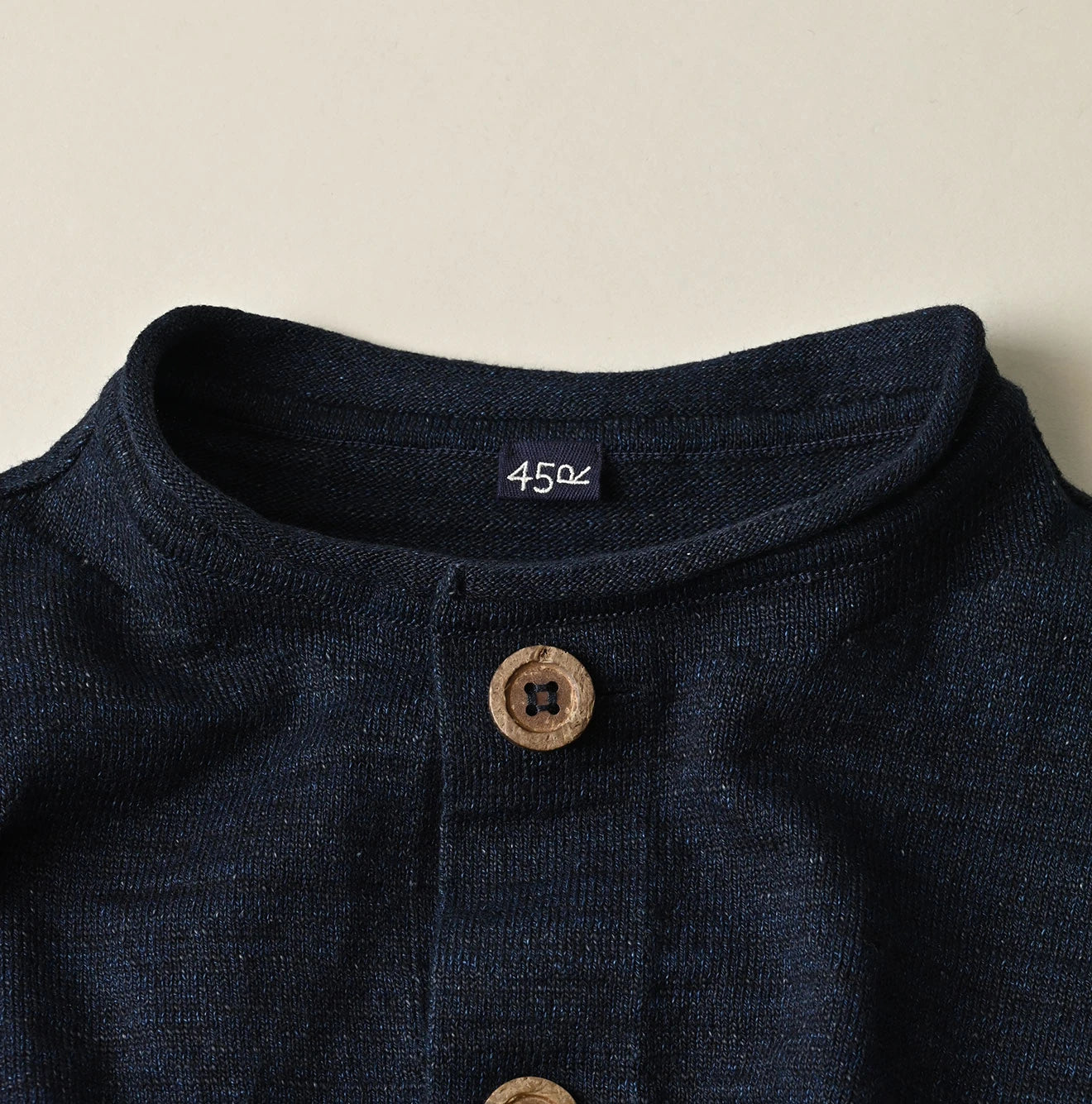 Indigo Dekoboko Knitsew 908 Cardigan Detail