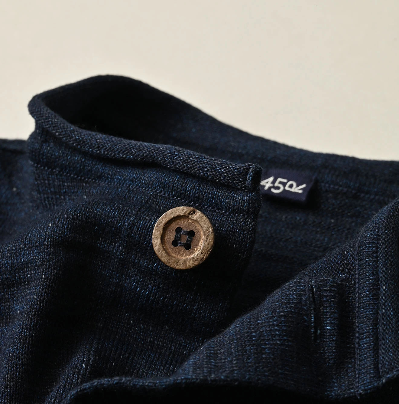 Indigo Dekoboko Knitsew 908 Cardigan Detail