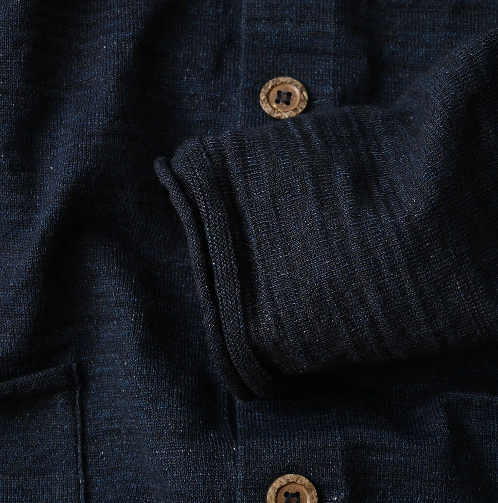 Indigo Dekoboko Knitsew 908 Cardigan Detail