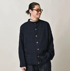 Indigo Dekoboko Knitsew 908 Cardigan Male Model