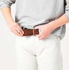 Vintage Leather Belt Wide Female Model