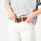 Vintage Leather Belt Wide Female Model