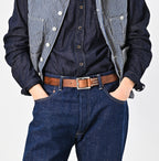 Vintage Leather Belt Medium Male Model