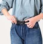 Vintage Leather Belt Slim Female Model