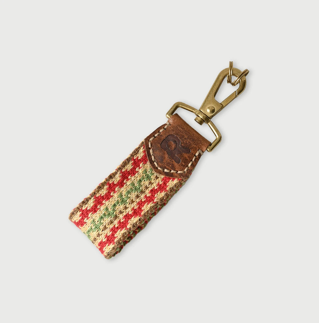 Hippie Jacquard Knit Key Chain Beige Base