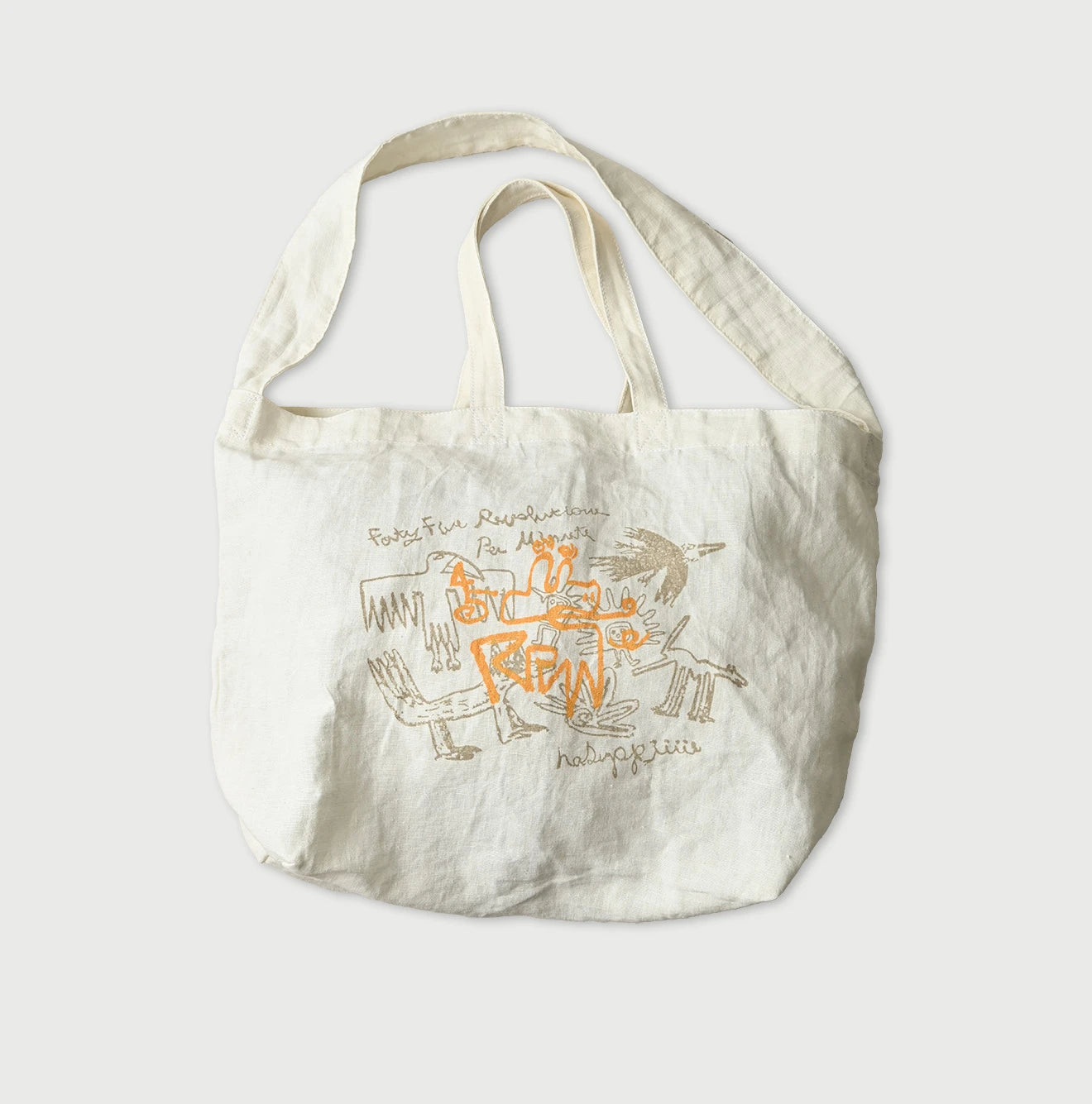Indian Linen Nasuppie-kun 45 Star Tote Large White