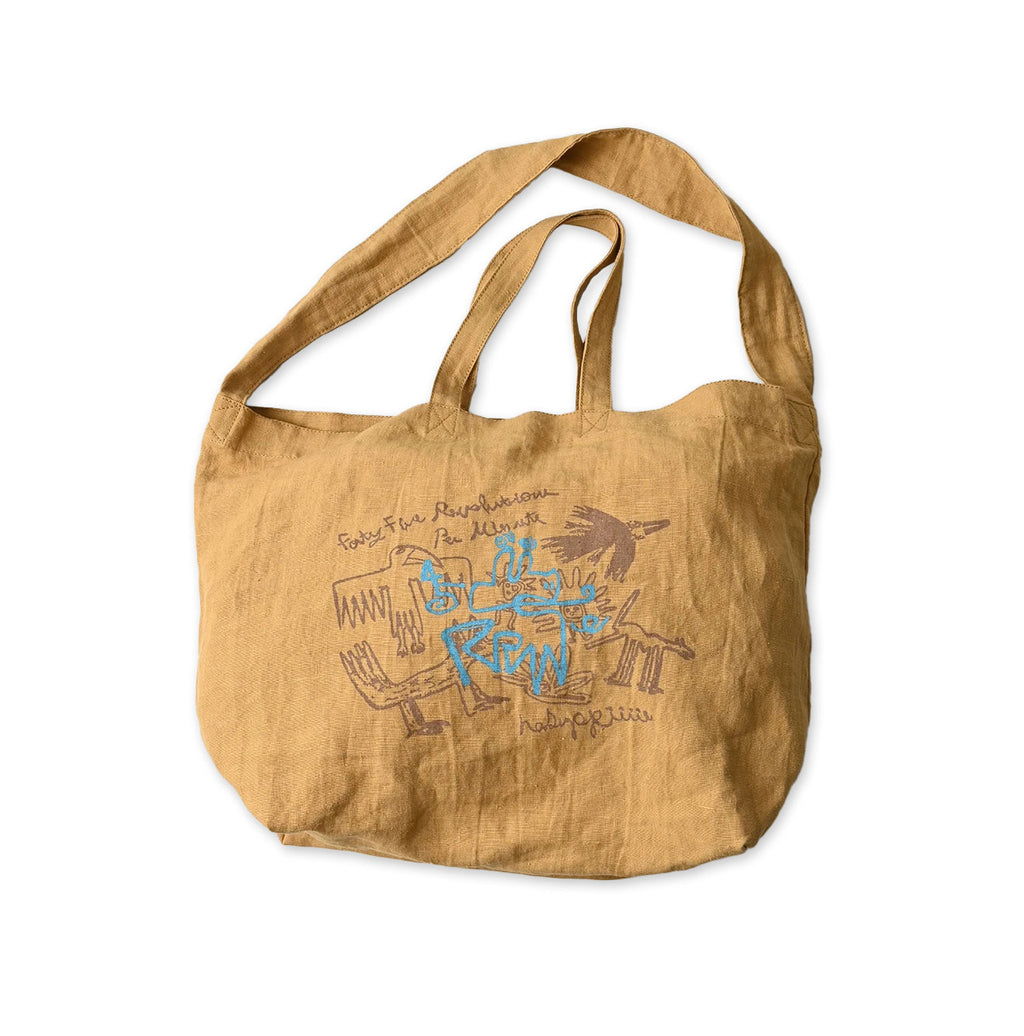 Indian Linen Nasuppie-kun 45 Star Tote Large Turmeric