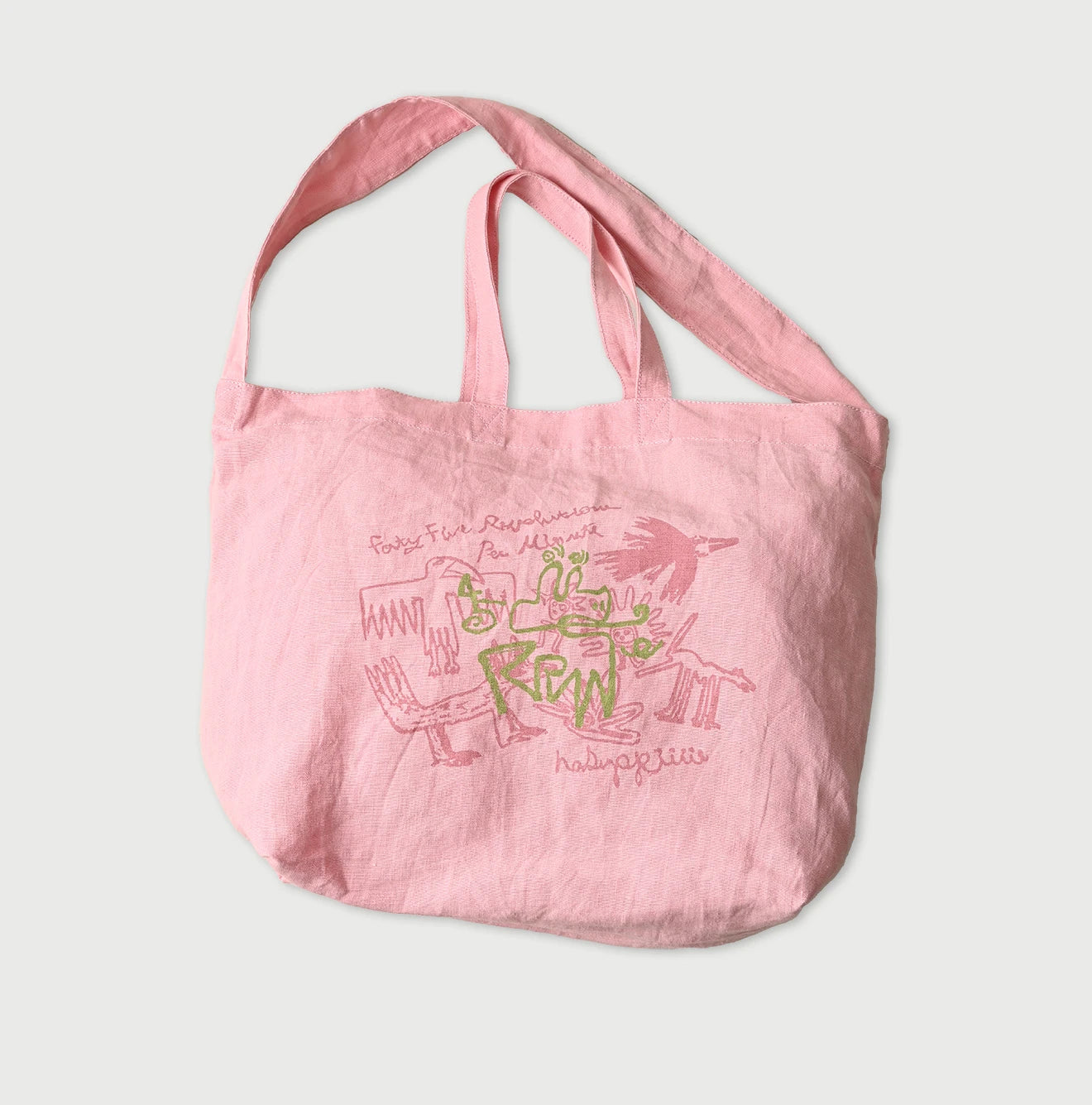 Indian Linen Nasuppie-kun 45 Star Tote Large Pink