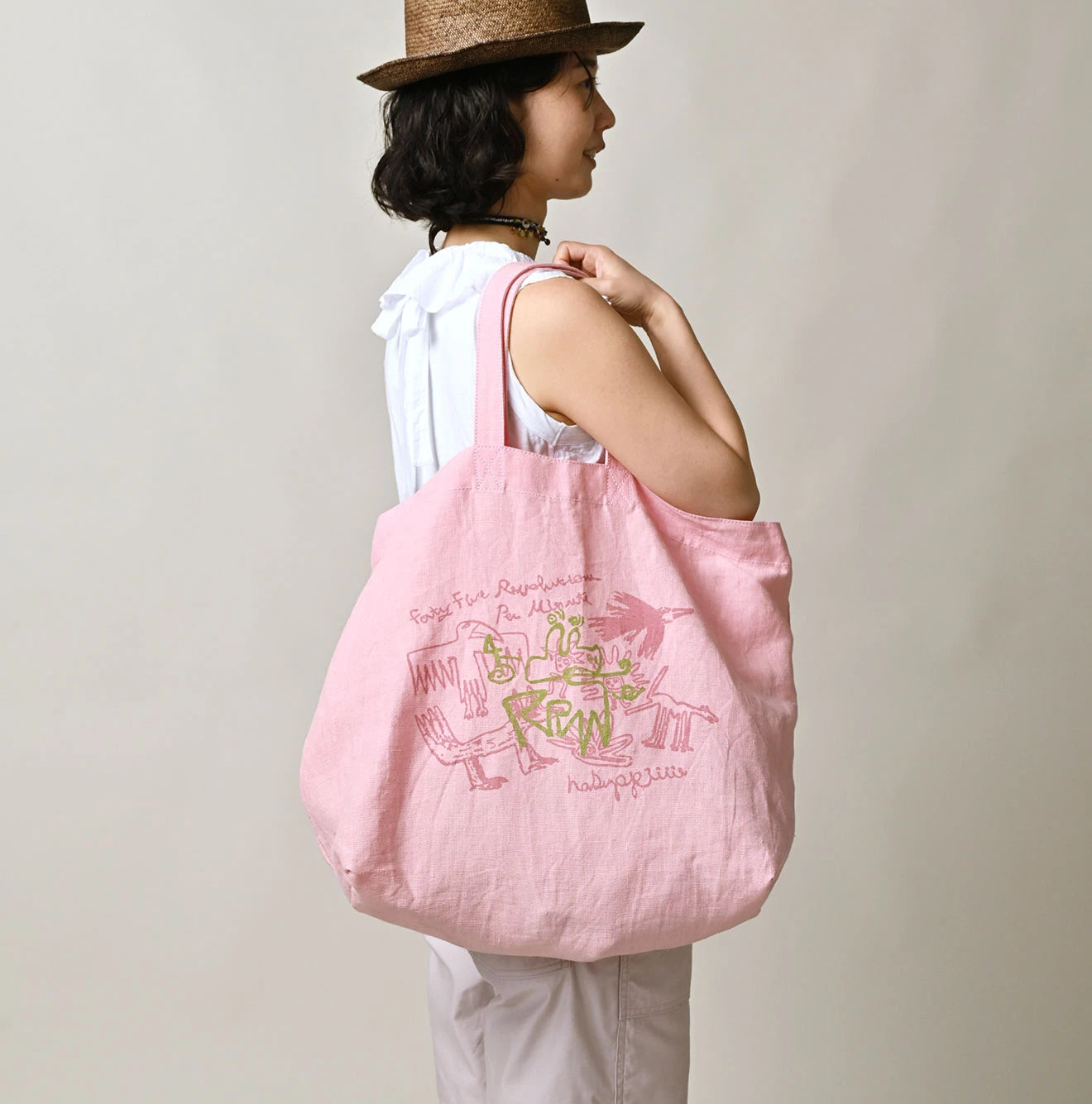 Indian Linen Nasuppie-kun 45 Star Tote Large Female Model