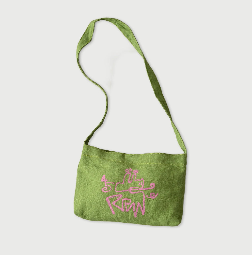 Indian Linen Nasuppie-kun 45 Star Tote Small Yellow Green