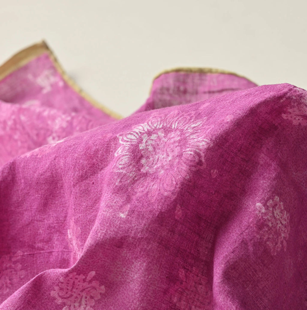 Indian Khadi Sakura Dyed Bandana Detail