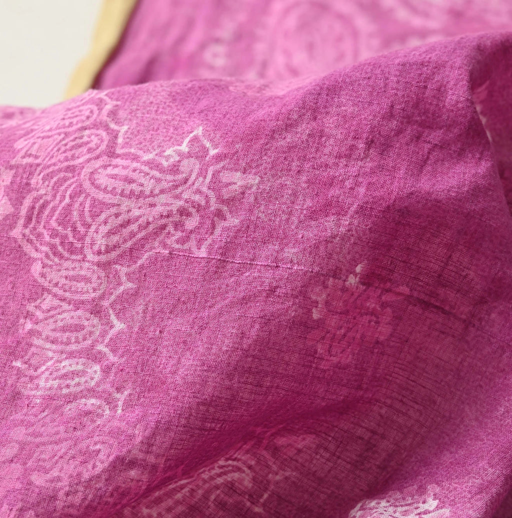Indian Khadi Sakura Dyed Bandana Detail