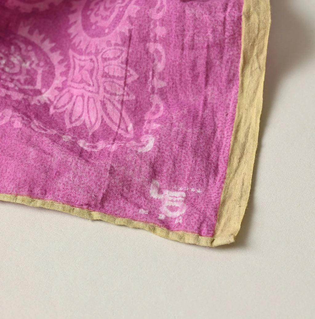 Indian Khadi Sakura Dyed Bandana Detail