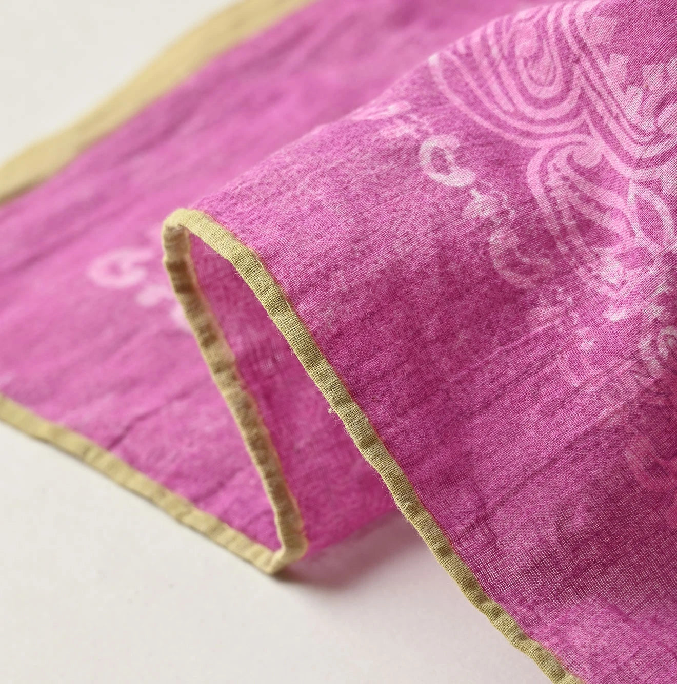 Indian Khadi Sakura Dyed Bandana Detail