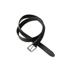 Azure Vintage Leather Belt Narrow Black