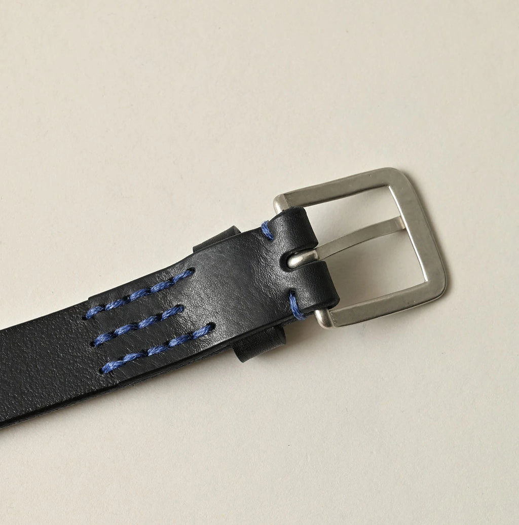Azure Vintage Leather Belt Narrow Detail
