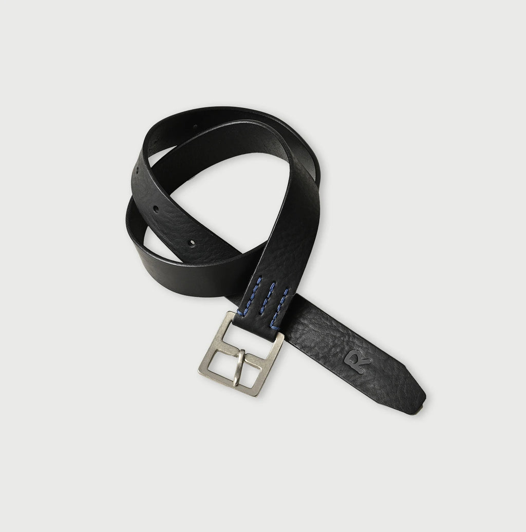 Azure Vintage Leather Belt Medium Black