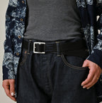 Azure Vintage Leather Belt Medium Male Model