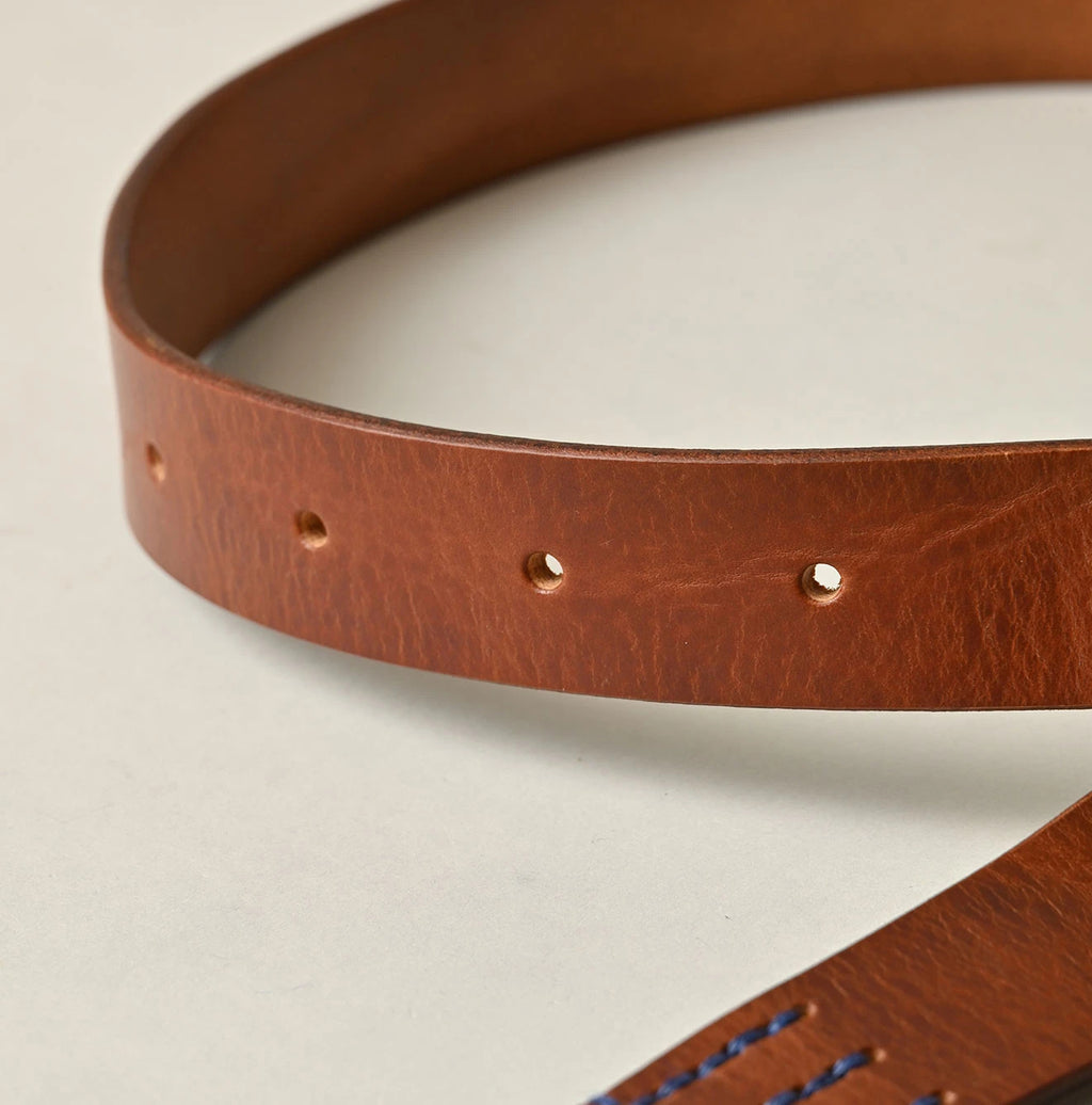 Azure Vintage Leather Belt Medium Detail