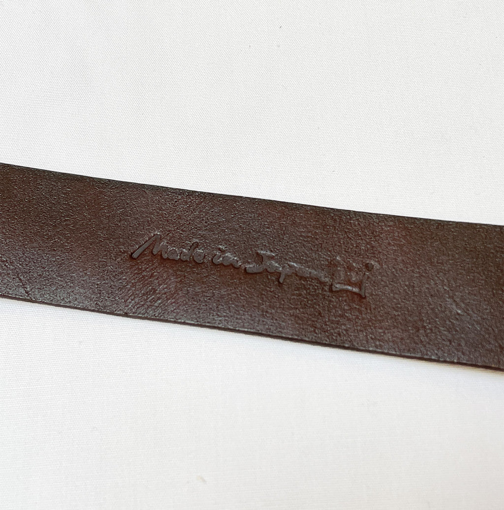Vintage Leather Belt Thick Detail