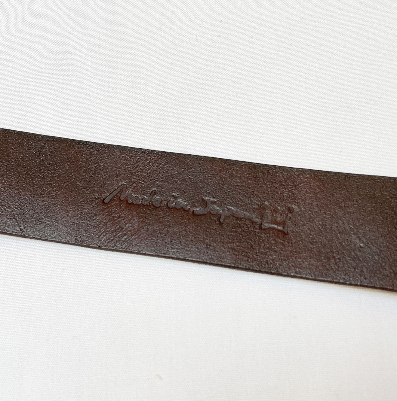 Vintage Leather Belt Thick Detail