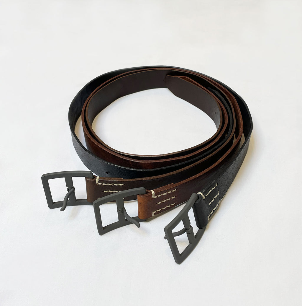 Vintage Leather Belt Thick Detail