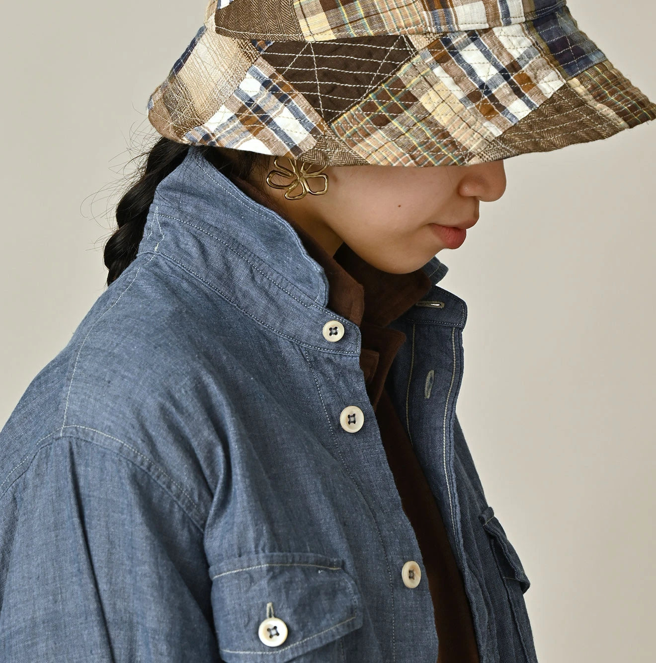 Indigo Khadi OX 908 Cruise Shirt Detail