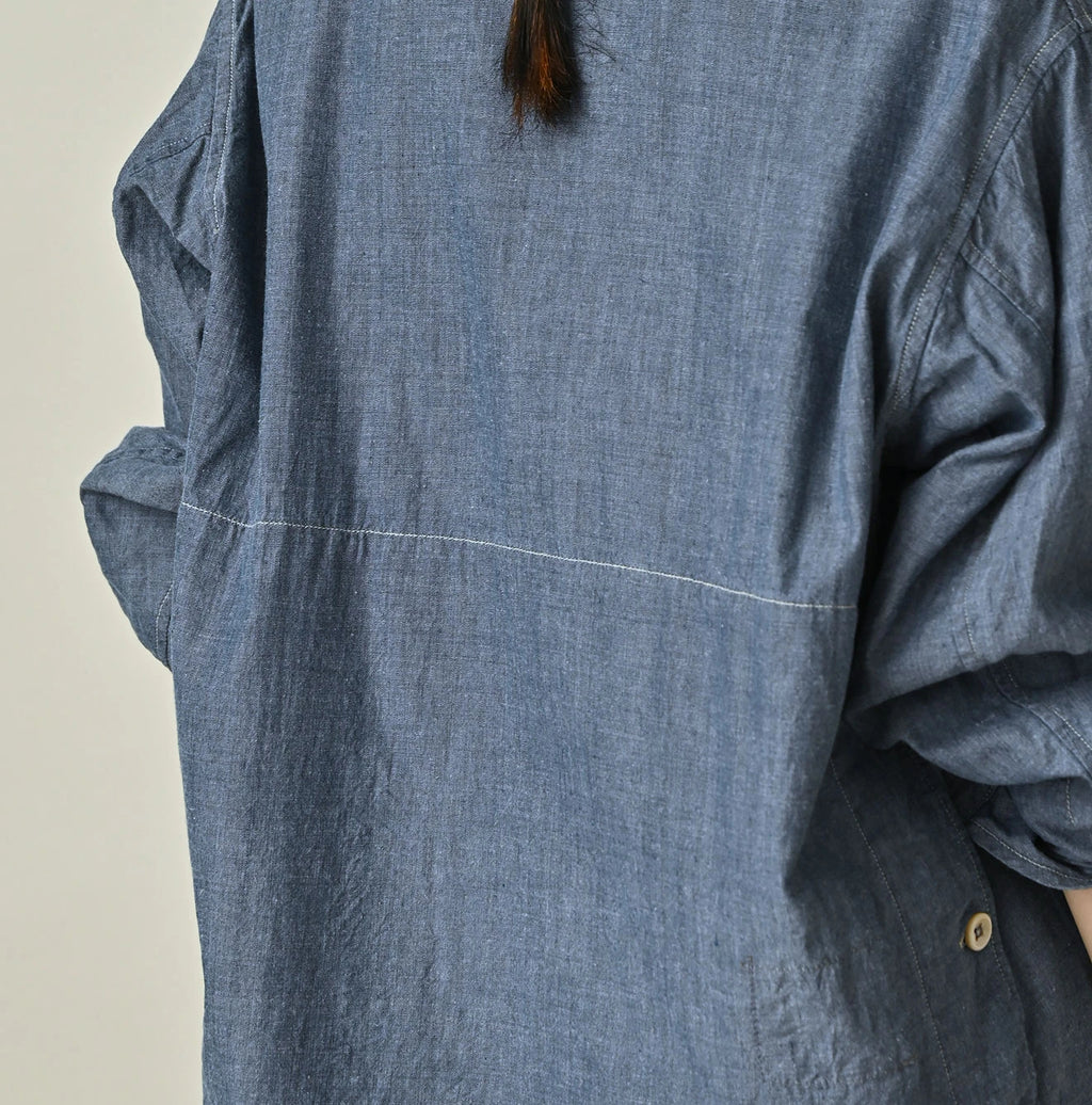Indigo Khadi OX 908 Cruise Shirt Detail