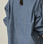 Indigo Khadi OX 908 Cruise Shirt Detail