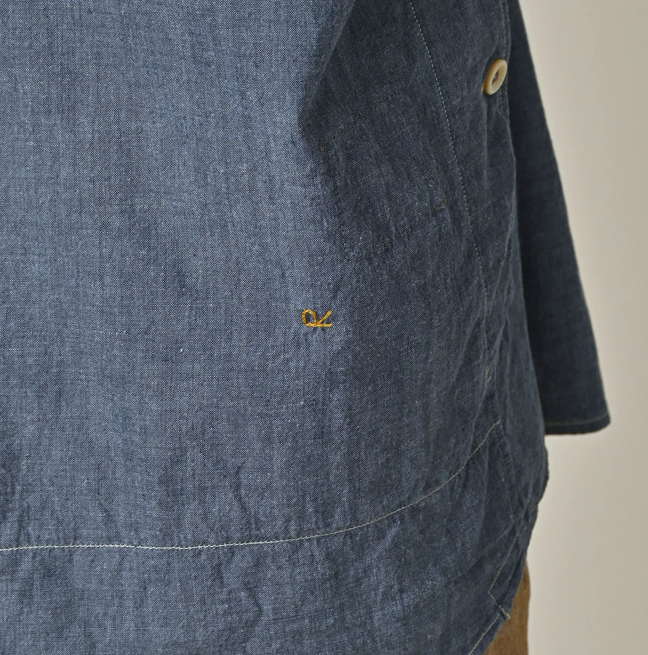 Indigo Khadi OX 908 Cruise Shirt Detail