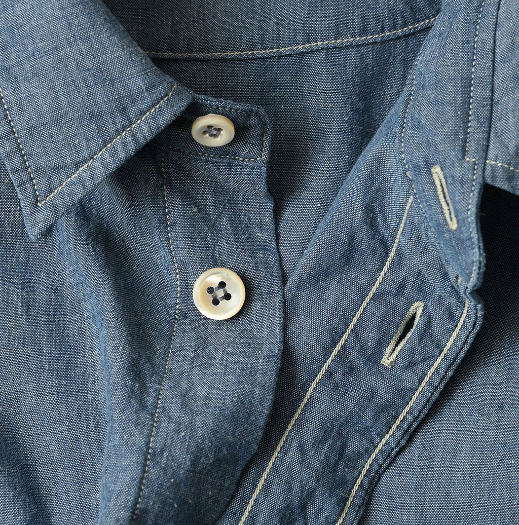 Indigo Khadi OX 908 Cruise Shirt Detail