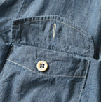 Indigo Khadi OX 908 Cruise Shirt Detail
