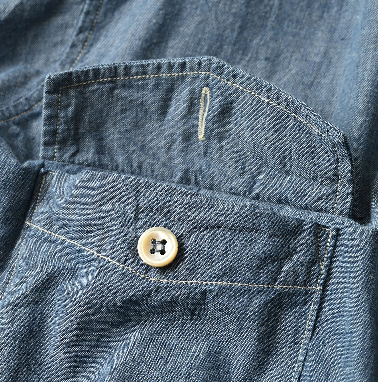 Indigo Khadi OX 908 Cruise Shirt Detail